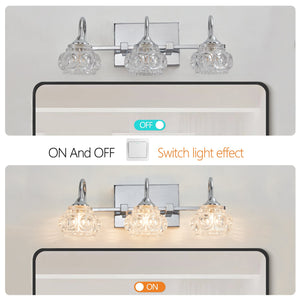English Elm 17" Nickel Vintage Crystal Glass Vanity Light - 3-Light Hardwired Bathroom Mirror Fixture, Clear Shades, Iron Design W1340P206723