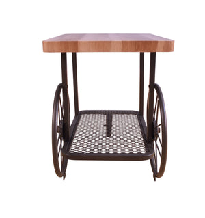 English Elm Francie Industrial Coffee Table with Diamond Mesh Shelf, Metal Wheels & Antique Gray Wood Finish Oak 30 L x 22 W x 7 H B2726P251279