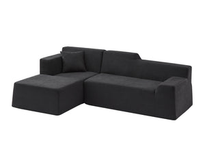 English Elm Modern Corduroy High Back Sectional Sofa Anchoring Living Room Corner Space W3396P413153