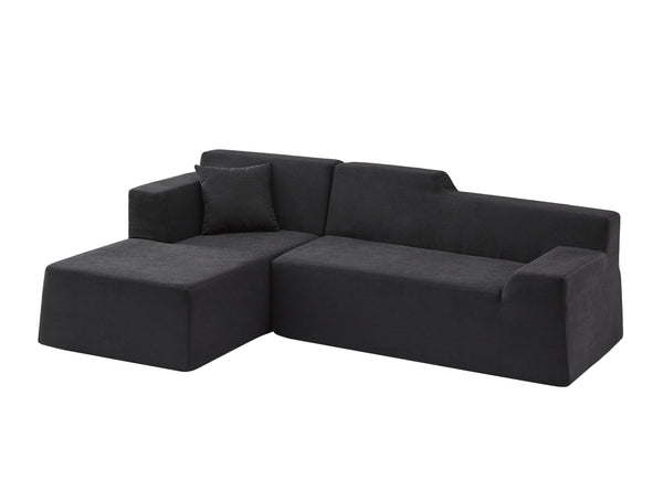 English Elm Modern Corduroy High Back Sectional Sofa Anchoring Living Room Corner Space W3396P413153