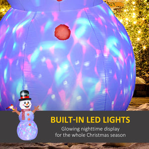 English Elm Outsunny 7.9' Inflatable Snowman With Colorful Led Lights – Perfect Holiday Lawn Decoration & Party Focal Point W2225P249942-GIGA