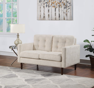 OSP Home Furnishings Grayburn Mid-Century Loveseat Cream