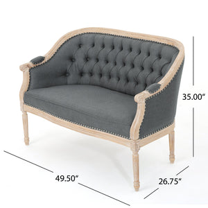 English Elm Chair Chesterfield Loveseat with Tufted Diamond Upholstery Nailhead Trim Birch Frame 60925.00