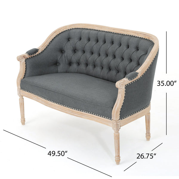 English Elm Chair Chesterfield Loveseat with Tufted Diamond Upholstery Nailhead Trim Birch Frame 60925.00