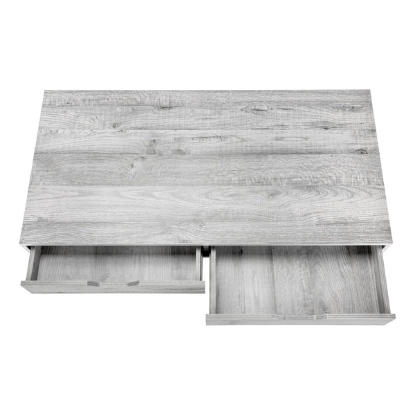 English Elm Computer Desk - Contemporary 48" Grey Laminate With Black Metal Frame, Stylish Storage Drawers, Modern Home Office B2710P219839
