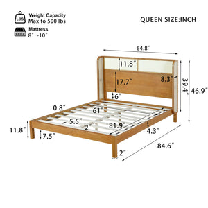 English Elm Christopher Knight Home® - Premium Rubber Wood Platform Bed Frame – Stylish Queen Bed With Headboard For Modern Bedrooms N770P290496N_N770P290498N