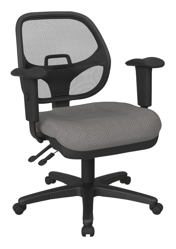 OSP Home Furnishings Ergonomic Mesh Back Task Chair with Lumbar Support and Adjustable Arms for Home Office Flint 29024-107