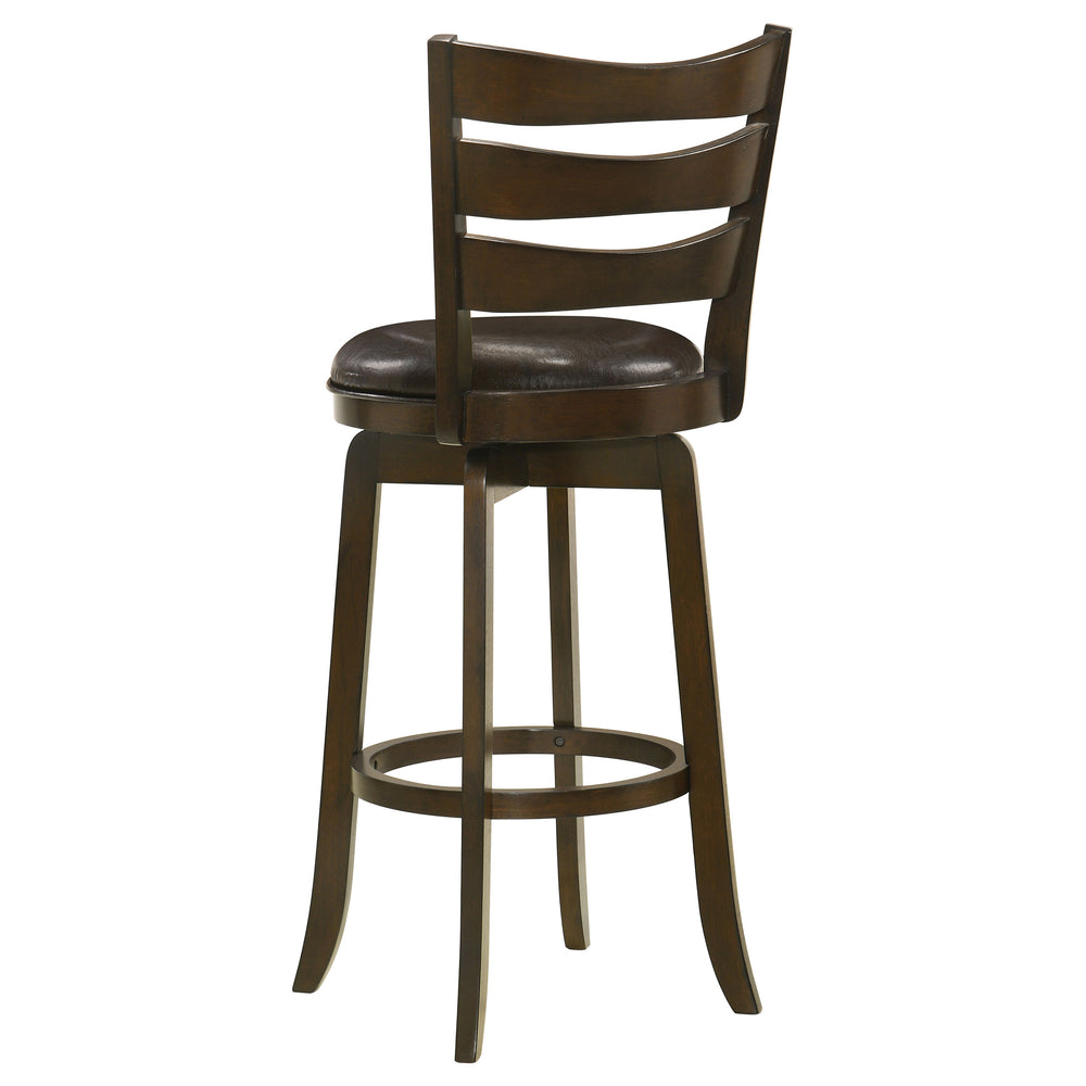 English Elm Fenster Dark Brown Wood Pub Height Swivel Bar Chair - Classic Design With Comfortable 360° Rotation B062P299938