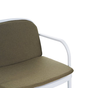 English Elm Christopher Knight Home® - Luna Outdoor Loveseat - Stylish White Frame With Plush Green Cushions For Modern Patio Comfort N775P272741W