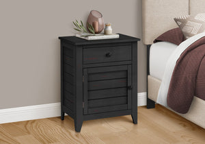 English Elm Accent Table With Storage Drawer – Versatile Nightstand And Side Table In Black Veneer Finish B2710P219463