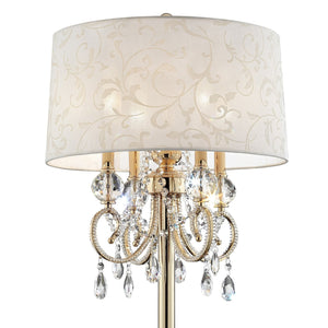 English Elm 32.5" Aurora Metal Table Lamp with Brass Gold & Crystal Accents, 32.5" Tall Elegant Multicolor Shade 安迪 B072116240