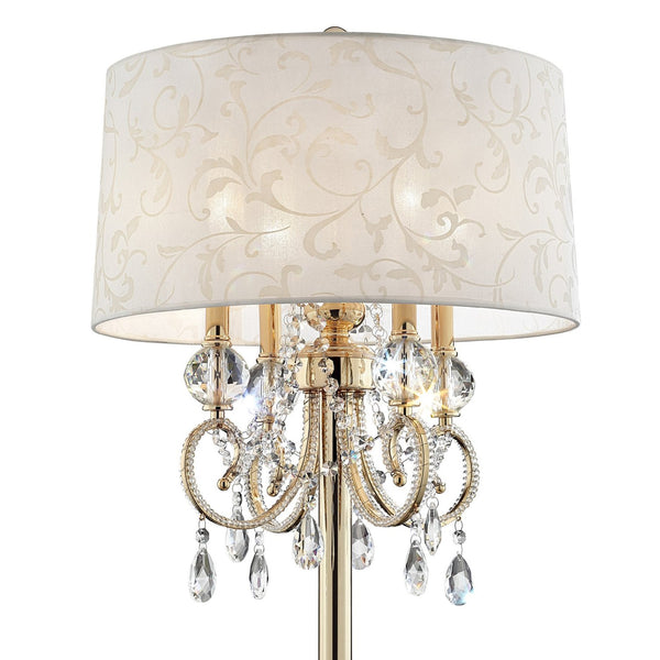 English Elm 32.5" Aurora Metal Table Lamp with Brass Gold & Crystal Accents, 32.5" Tall Elegant Multicolor Shade 安迪 B072116240
