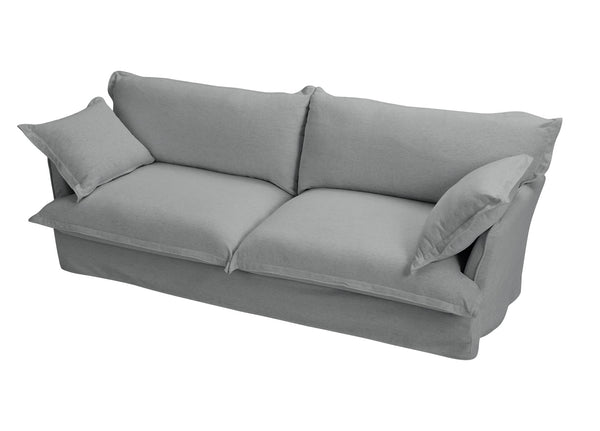 English Elm 87.4'' Modern Comfy Upholstered Sofa Cloud Couch with Deep Seats, Removable Covers, Plush Pillows, Grey W2357P254994