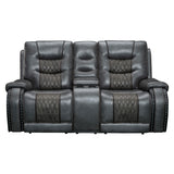 Parker House Parker Living Outlaw - Stallion Power Reclining Console Loveseat Stallion 80% Polyester, 20% PU (W) MOUT#822CPH-STA