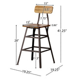 Christopher Knight Home® - Noble House - Raychel Natural Stained Laminated Acacia Barstool - Set of 2