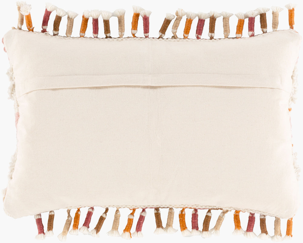 Surya Amaretta 14"L X 22"W Lumbar Pillow - Global Elegance & Eco-friendly Charm For Your Home Decor Tan Recycled Pet Yarn,Wool,Cotton Aeo002-2214d