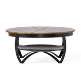 Christopher Knight Home® - Noble House - Hadfield Handcrafted Boho Mango Wood and Iron Coffee Table, Natural and Black