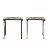 Christopher Knight Home® - Noble House - Mckinley Cast Outdoor End Table - Set of 2