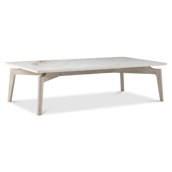 Bernhardt Bernhardt Teak & Vasta Stone Cocktail Table — Low-Profile Outdoor Centerpiece With Sea Oat Finish And Stainless Glides X09023