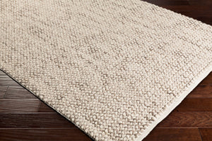 Surya Avera 2' X 3' Handmade Scandinavian Modern Rug - Luxurious Viscose And Wool Blend, Easy Care! Beige Wool,Viscose Aer1002-23