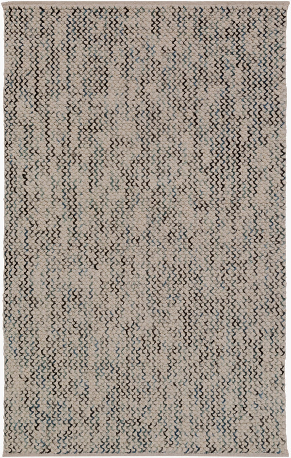 Surya Avera 2' X 3' Handmade Scandinavian Modern Rug - Luxurious Viscose And Wool Blend, Easy Care! Blue Wool,Viscose Aer1003-23