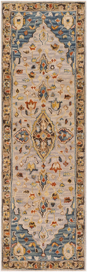 Livabliss Artemis Hand Tufted Wool Area Rug Arts and Crafts Style for Bedroom or Entryway Deep Teal, Dust 2'6" x 8' AES2301-268