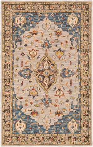 Livabliss Artemis Hand Tufted Wool Area Rug Arts and Crafts Style for Bedroom or Entryway Deep Teal, Dust 4' x 6' AES2301-46