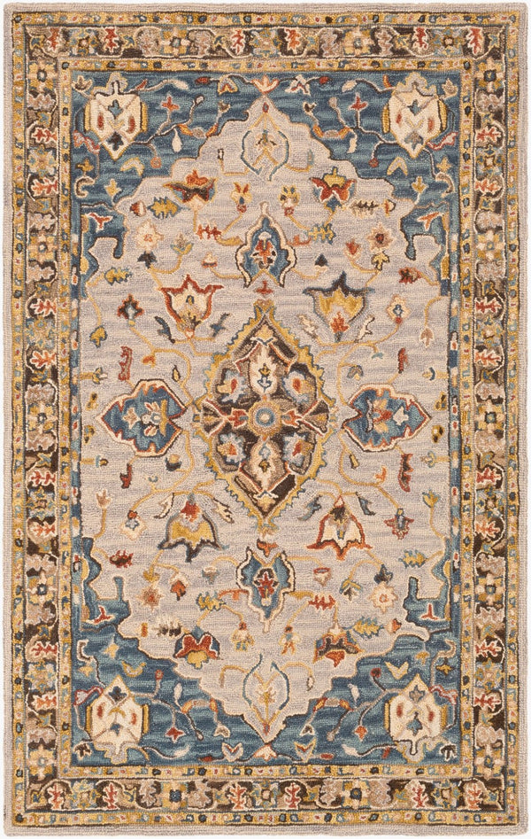 Livabliss Artemis Hand Tufted Wool Area Rug Arts and Crafts Style for Bedroom or Entryway Deep Teal, Dust 4' x 6' AES2301-46