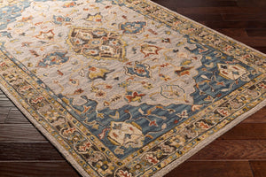 Livabliss Artemis Hand Tufted Wool Area Rug Arts and Crafts Style for Bedroom or Entryway Deep Teal, Dust 4' x 6' AES2301-46