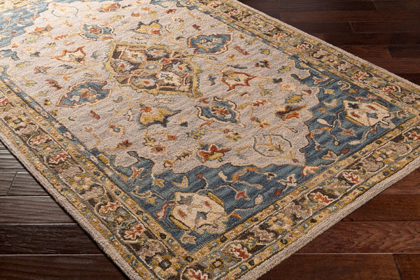 Livabliss Artemis Hand Tufted Wool Area Rug Arts and Crafts Style for Bedroom or Entryway Deep Teal, Dust 4' x 6' AES2301-46