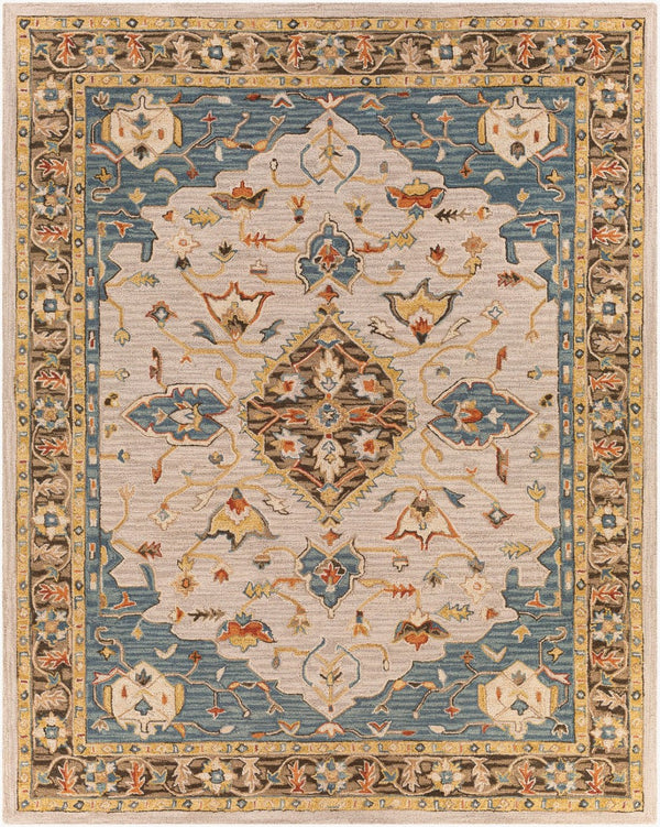 Livabliss Artemis Hand Tufted Wool Area Rug Arts and Crafts Style for Bedroom or Entryway Deep Teal, Dust 8' x 10' AES2301-810