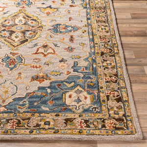 Livabliss Artemis Hand Tufted Wool Area Rug Arts and Crafts Style for Bedroom or Entryway Deep Teal, Dust 4' x 6' AES2301-46