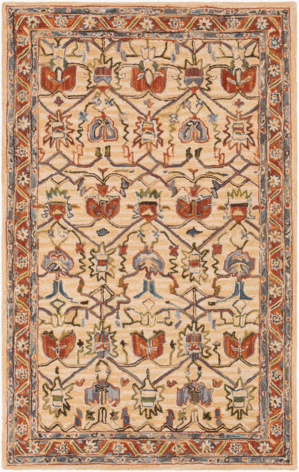 Surya Artemis Handmade 2' X 3' Wool Rug - Timeless Elegance, Low Pile Comfort, Perfect For Any Space! Rust Wool Aes2302-23