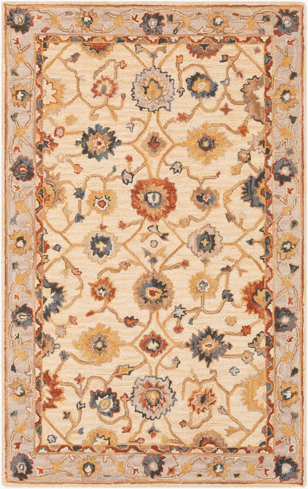 Surya Artemis Handmade 2' X 3' Wool Rug - Timeless Elegance, Low Pile Comfort, Perfect For Any Space! Gray Wool Aes2306-23