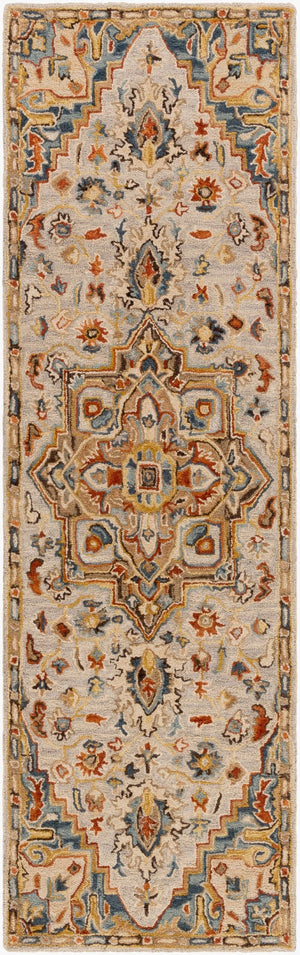 Livabliss Artemis Hand Tufted Wool Area Rug Traditional Pattern for Entryway or Bedside Accent Rust, Blue 2'6" x 8' AES2311-268
