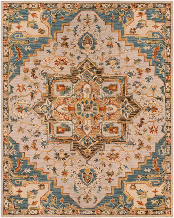 Livabliss Artemis Hand Tufted Wool Area Rug Traditional Pattern for Entryway or Bedside Accent Rust, Blue 8' x 10' AES2311-810