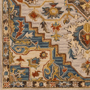 Livabliss Artemis Hand Tufted Wool Area Rug Traditional Pattern for Entryway or Bedside Accent Rust, Blue 2'6" x 8' AES2311-268