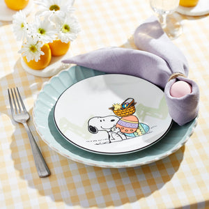 Lenox Peanuts Easter Snoopy 4-Piece Accent Plates Set Multi, IVORY PORCELAIN 895684