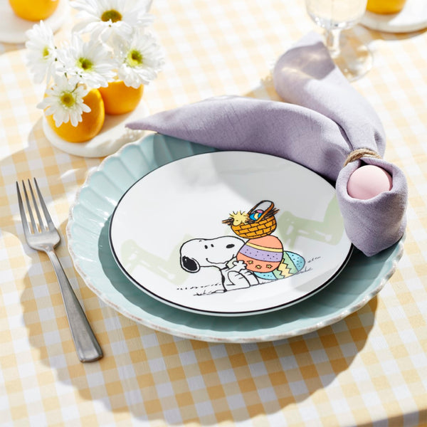 Lenox Peanuts Easter Snoopy 4-Piece Accent Plates Set Multi, IVORY PORCELAIN 895684
