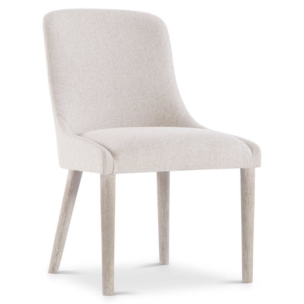 Bernhardt Bernhardt Antibes Side Chair With Rounded Back, Upholstered Comfort & Roz Wood Legs, Rustic-Modern Appeal 350545