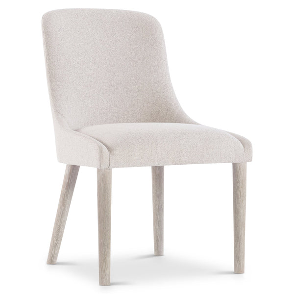 Bernhardt Bernhardt Antibes Side Chair With Rounded Back, Upholstered Comfort & Roz Wood Legs, Rustic-Modern Appeal 350545
