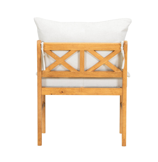 English Elm Farmhouse Solid Rubberwood Dining Chairs Set of 2 with Breathable Rattan Weave — Quiet Luxury Design Natural+White N842P294502A