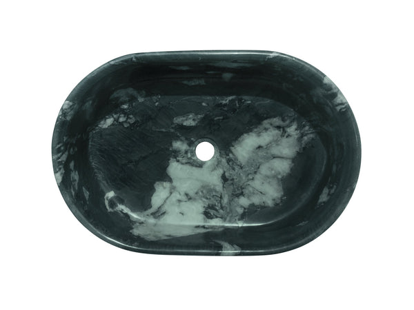 English Elm Green Natural Marble Vessel Sink - Polished Elegance For A Luxurious Bathroom Oasis, 23.6X15.7 Inches W1696P333275