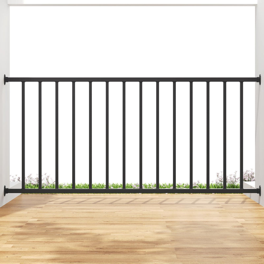 English Elm 32.5 in Powder Coated Steel Stair Railing Kit with Balusters for Indoor Outdoor Use T3210P471629