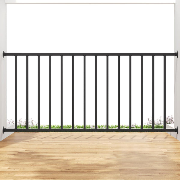 English Elm 32.5 in Powder Coated Steel Stair Railing Kit with Balusters for Indoor Outdoor Use T3210P471629