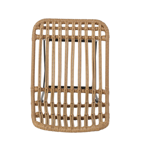 English Elm Sawtelle Outdoor Dining Chair Set Rattan Wrapped Metal Frame Patio Seating 65487.00LBRN