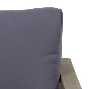 English Elm Christopher Knight Home® - 4 Acacia Outdoor Seating Set Dark Grey Cushions – 4-Person Slat Panel Sled Design, Water-Resistent 69678.00GDGRY-2_70137.00GDGRY