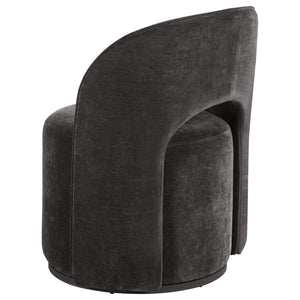 English Elm Quinto Velvet Swivel Chair with Sculpted Arch Back for Modern Living Spaces B062P441427