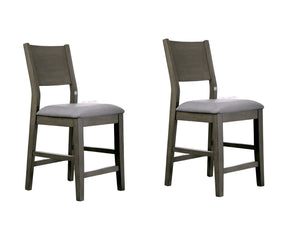 English Elm Contemporary Padded Dining Chairs Set of 2 Counter Height Upholstered Seats Ergonomic Stylish Comfort for Home Gray,Light Gray 40.5 L x 19 W x 13 H B2741P320858