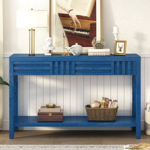 English Elm U_Style Modern Ash Veneer Console Table With 2 Drawers & Open Shelf - Stylish Storage For Any Space N711P230810V-GIGA